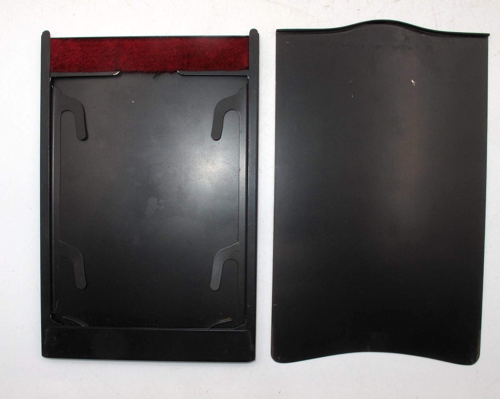 *VINTAGE* 3-4×5 METAL FILM HOLDERS w/LEATHER BACKING IN ACCORDIAN POUCH CASE