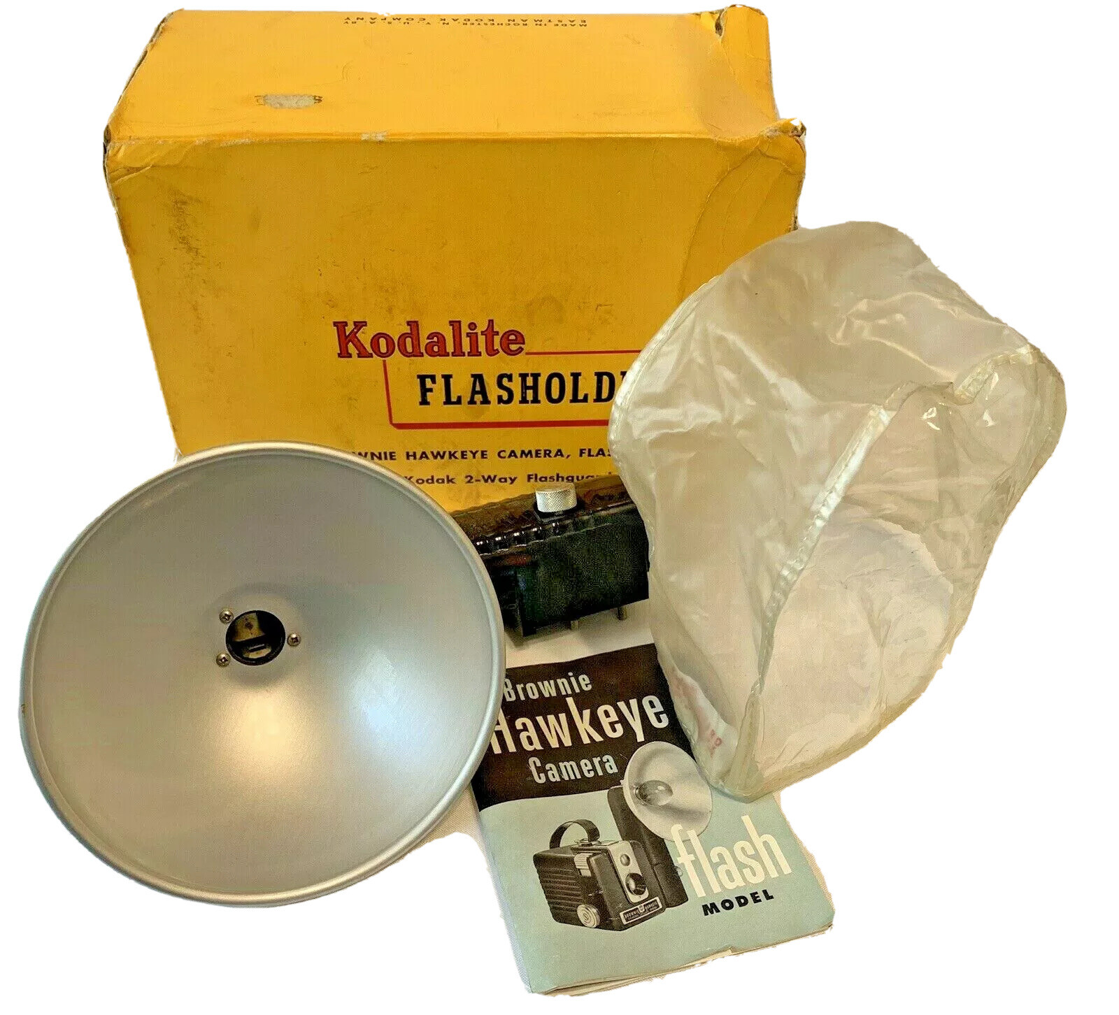 KODAK KODALITE Flasholder Instruction Booklet 2 Way Flashguard and Box