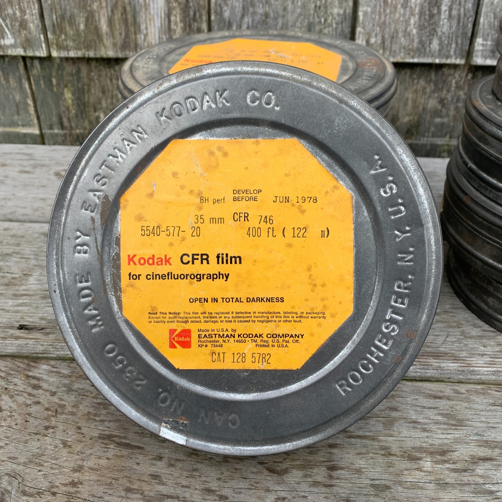 Vintage Lot of 9 Film Tins – Canister Kodak Eastman 2350 R-2343 2349 35mm SO-273