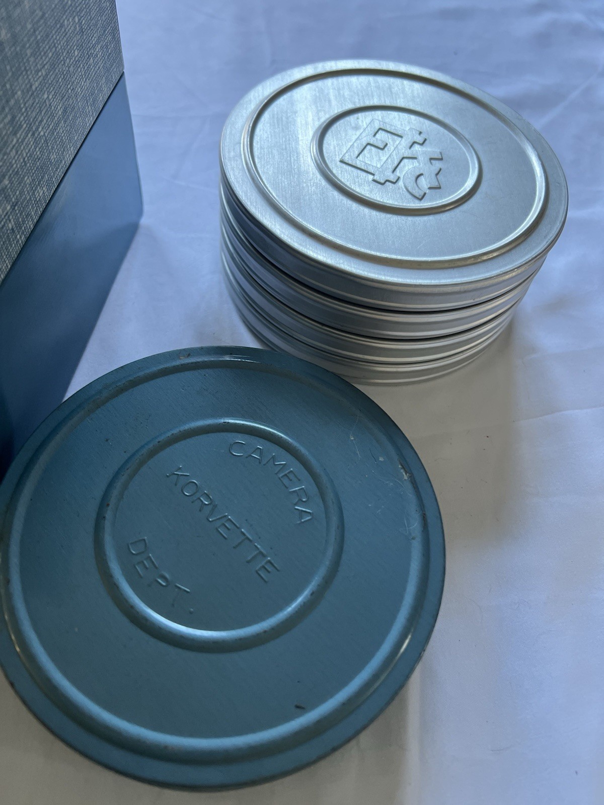 Vintage 8mm Super 8 Movie Reel Storage Box Lot Scherer Korvette Empty Reels Cans