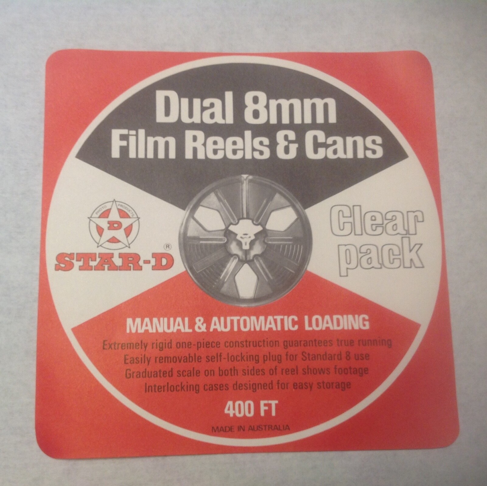 Tuscan dual 8mm film reels+cans Man. Aut. load 400ft made in Australia LOT OF 5