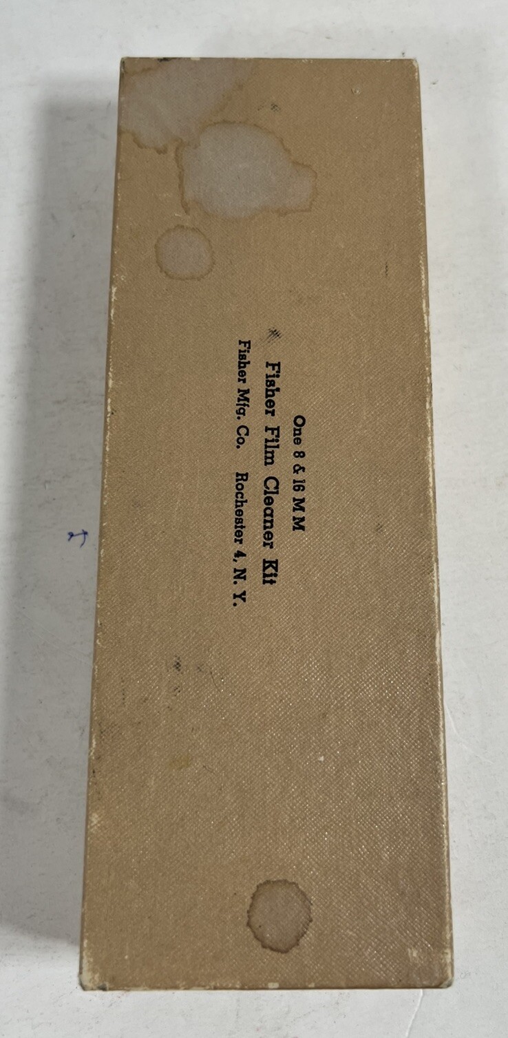 Vintage Fischer Film Cleaner Kit 8mm & 16mm Movie Projector Film. With Box.