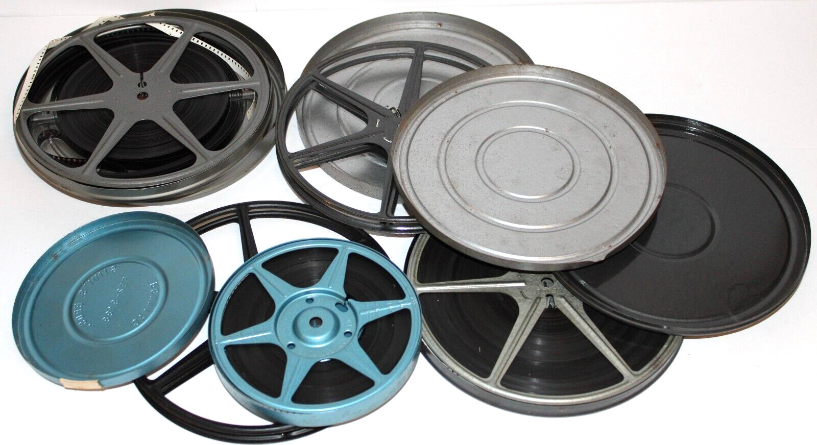 Mid Century Movie Reels Home Movies & Empty Reel Cans/Cases Lot of 5 Mixed GC