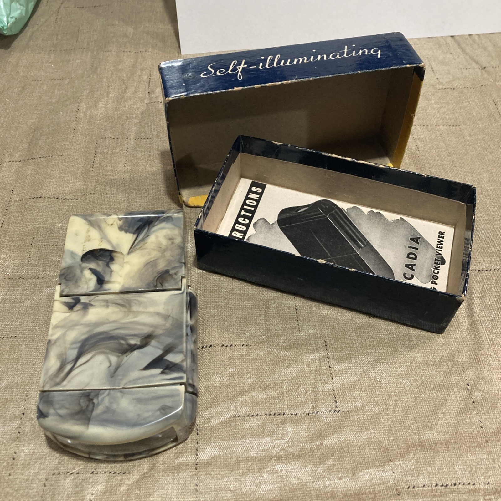 Vintage Arcadia Commander Viewer Pocket-Size Self-Light with Box and Instruction