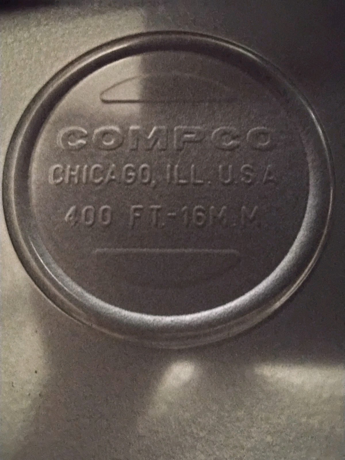 COMPCO 16MM MOTION PICTURE FILM CAN #124 FOR 400′ REEL, NEW OLD STOCK