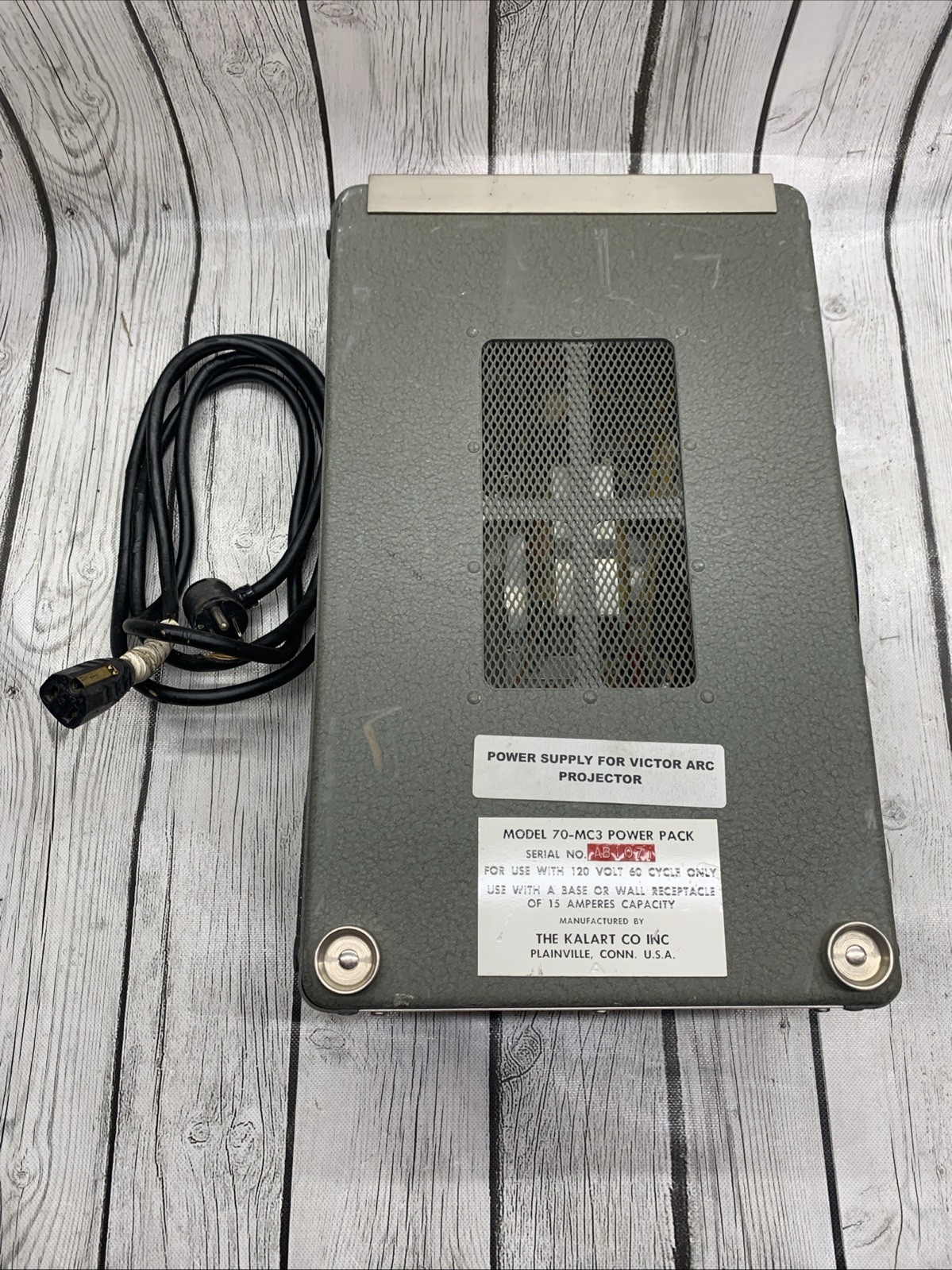 Vintage Kalart Victor Model 70-MC3 Power Pack: Serial No AB1071 ** For Lamps/etc