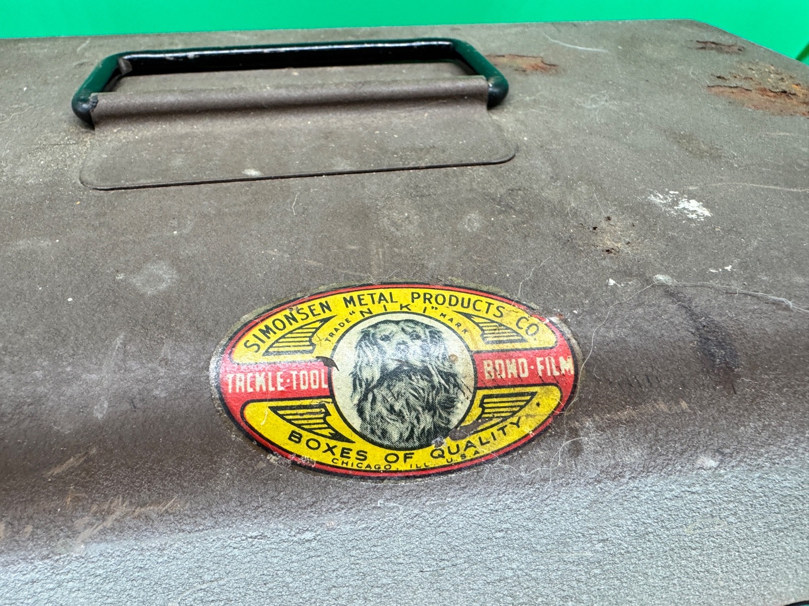 Vintage Simonson Metal Co Film Reel Metal Storage Box w/Cases (NICE PATINA)