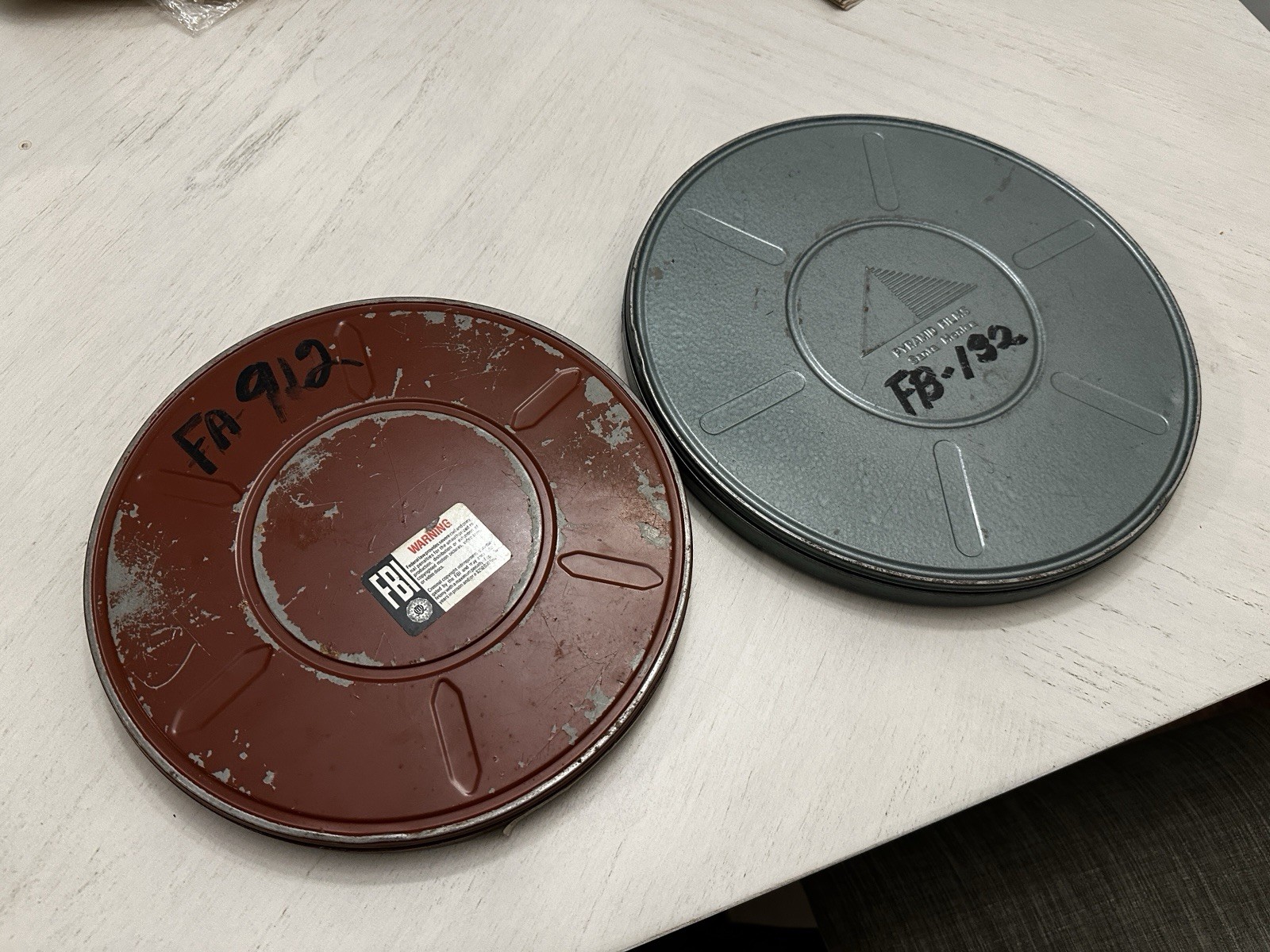 2 Vintage Empty Movie Reel Tins