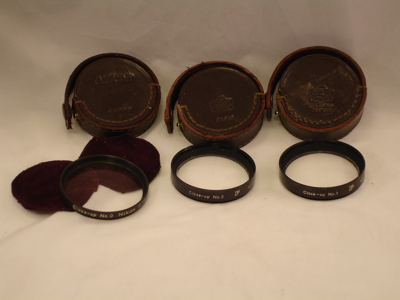 Nikon vintage leather camera case / cover & set of close-up filters