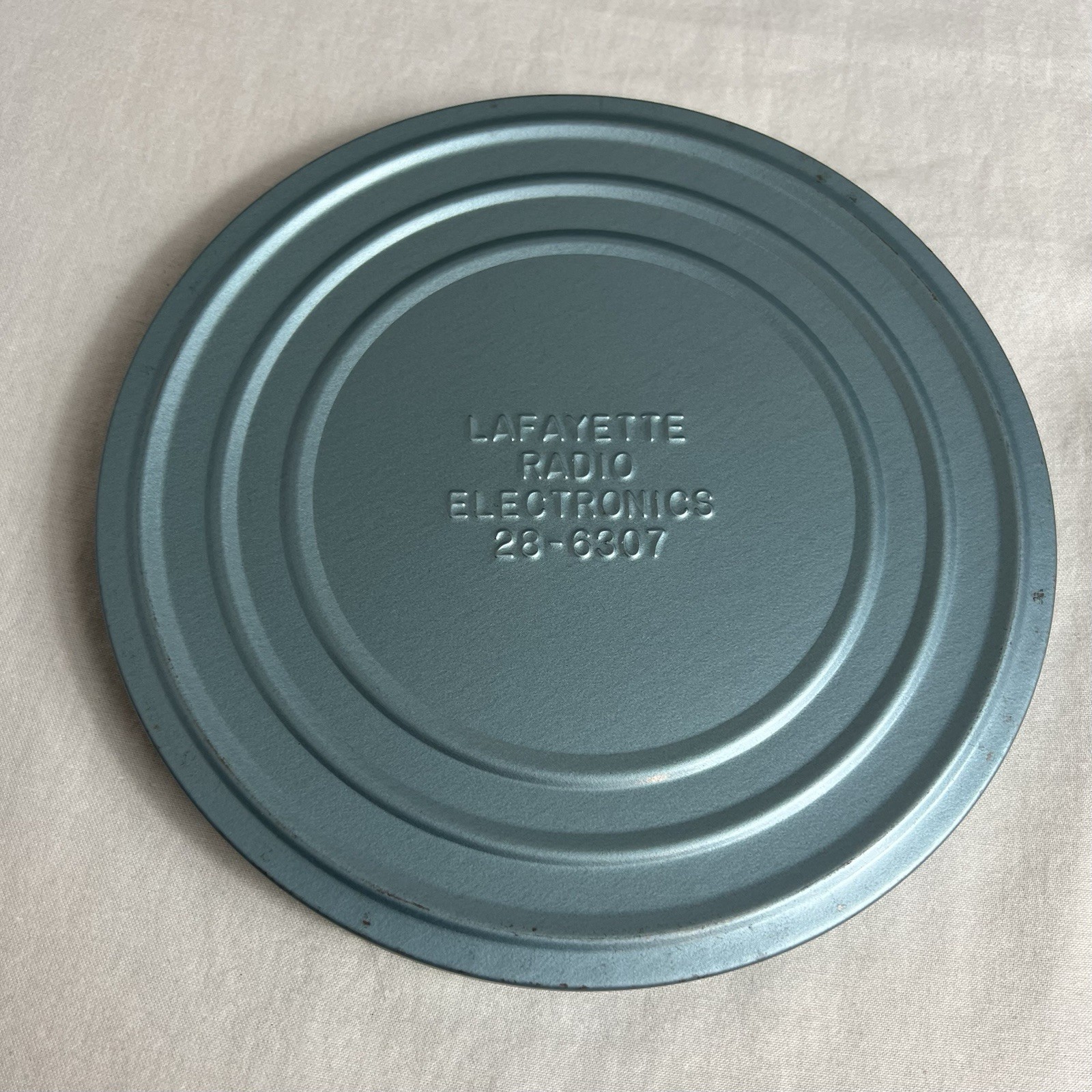 Lafayette Radio Electronics 28-6307 & Sound Tape Metal Film Reel Canister Tins