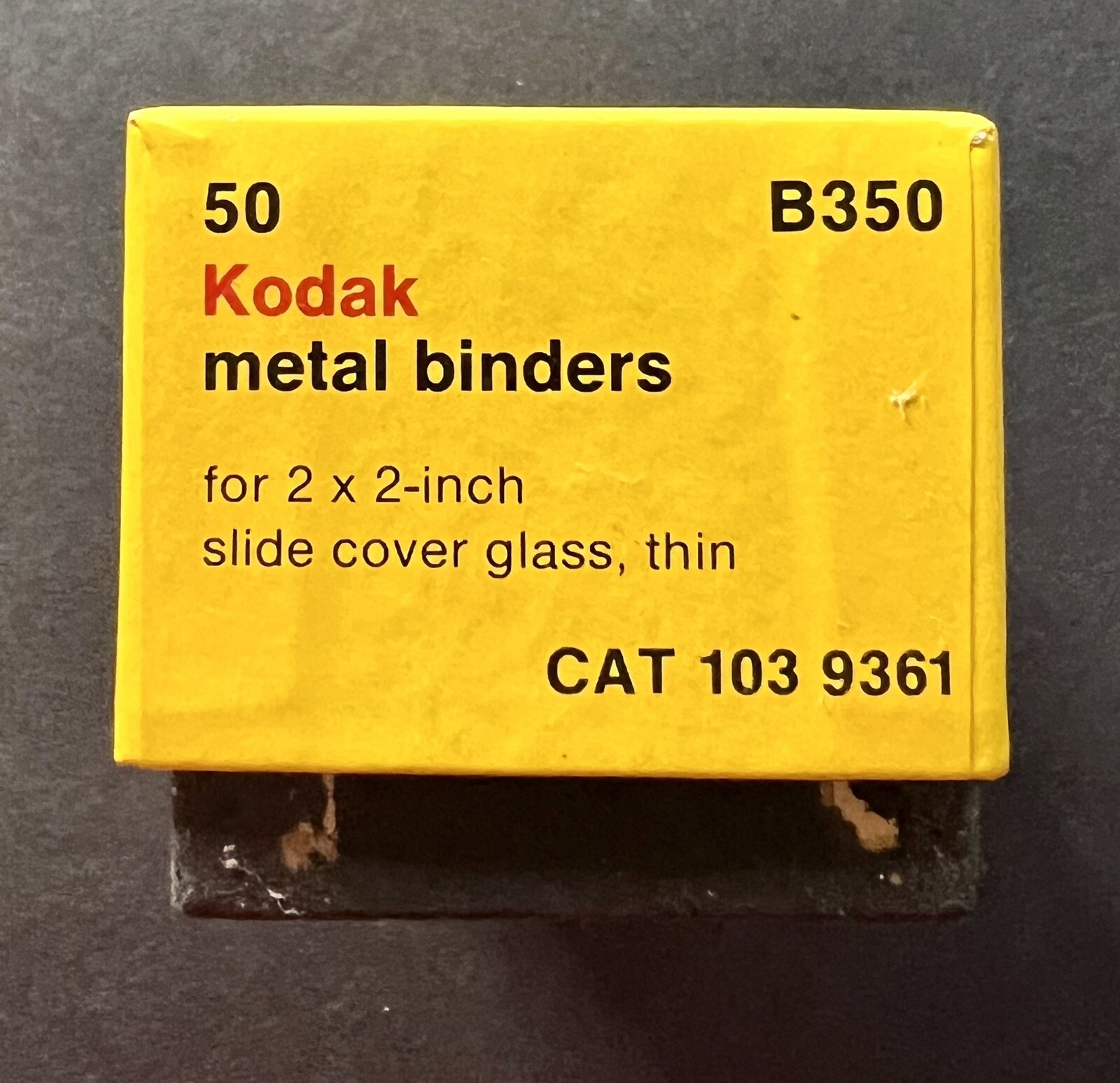Kodak Metal Binders For 2” X 2” Slide Cover Glass, Thin Box Of 50