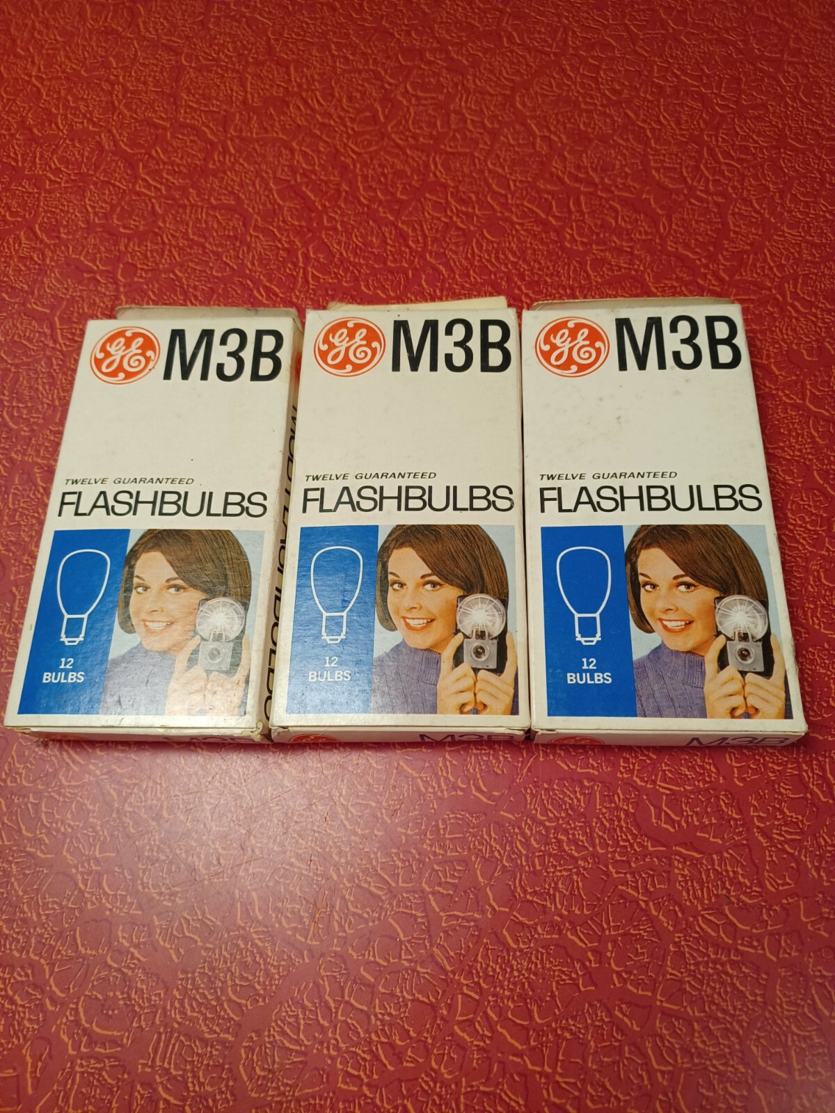 Vtg mid-century GE MB3 Flash Bulbs Lot of 3 Boxes 36 Flashes General Electric