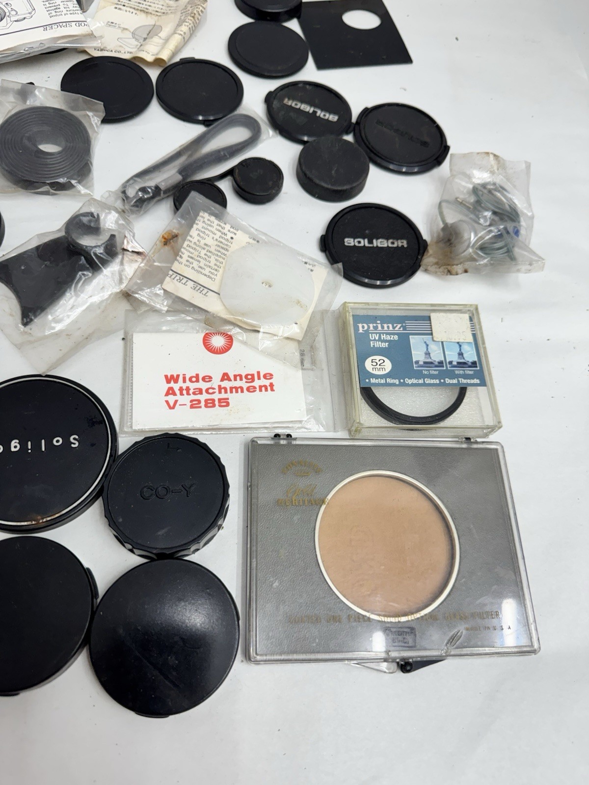 vintage photography camera accessory lot filters caps more