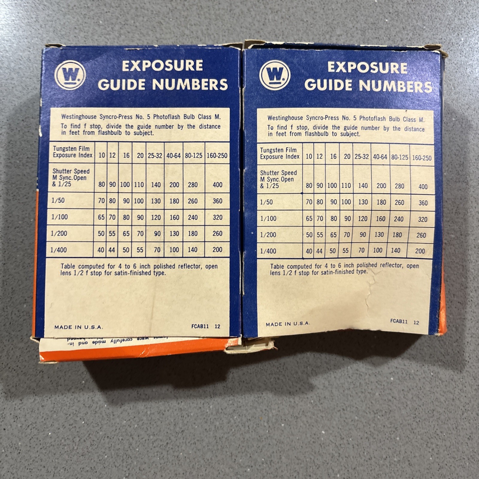 Vintage Flash Bulbs Westinghouse No.5B Class M Original Box 8 Bulbs Unused