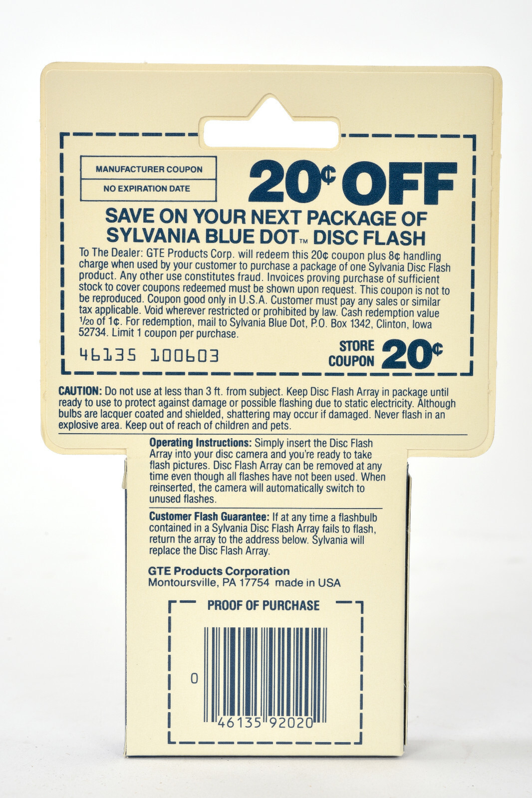 Sylvania Blue Dot Disc Flash Store Counter Display Pack Case 180 Flashes NOS