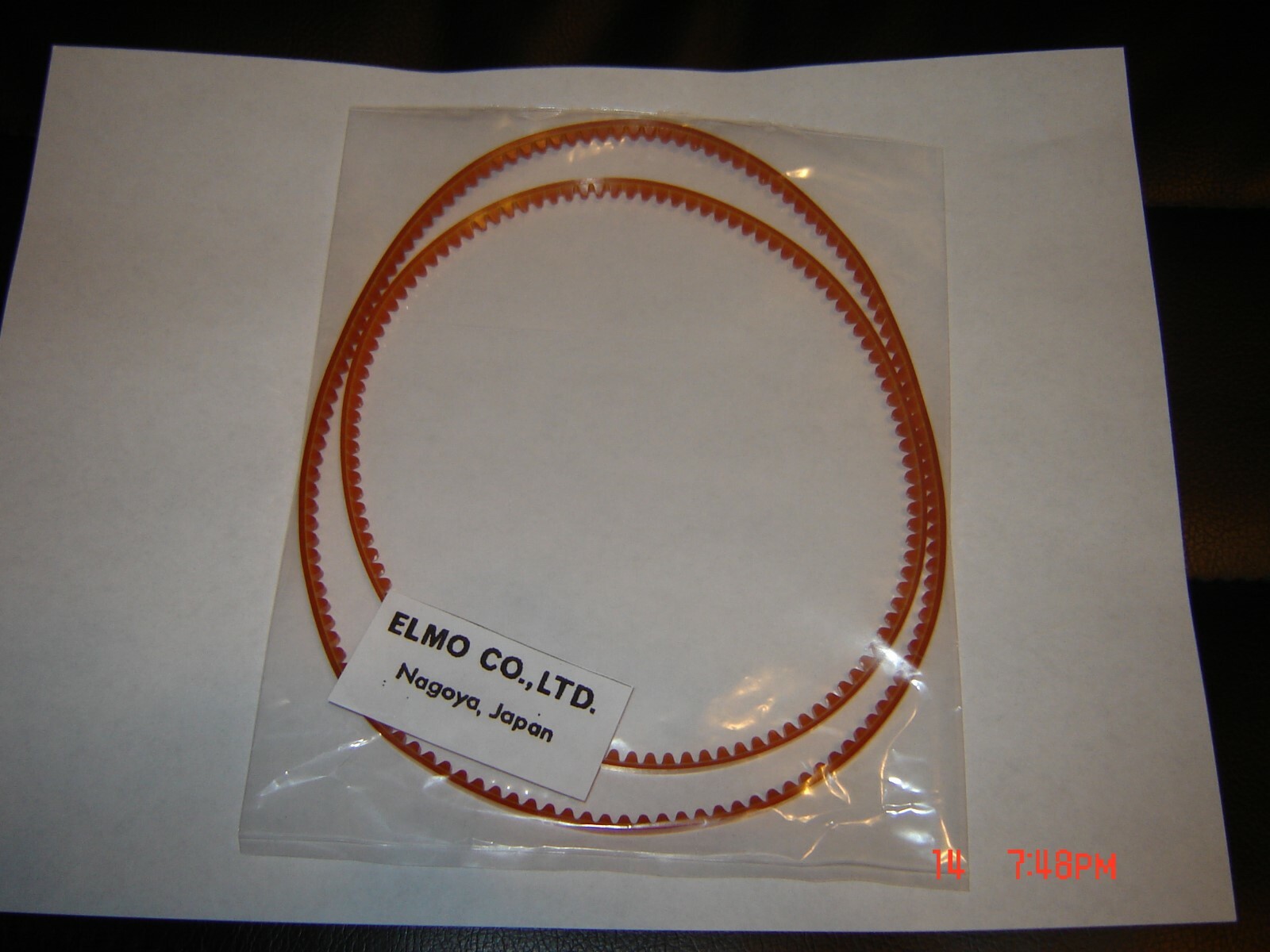 16mm Elmo XP-350 Pojector Belts,1 Orange Rewind Arm Belt,1 Rewind Belt, 2 Belts