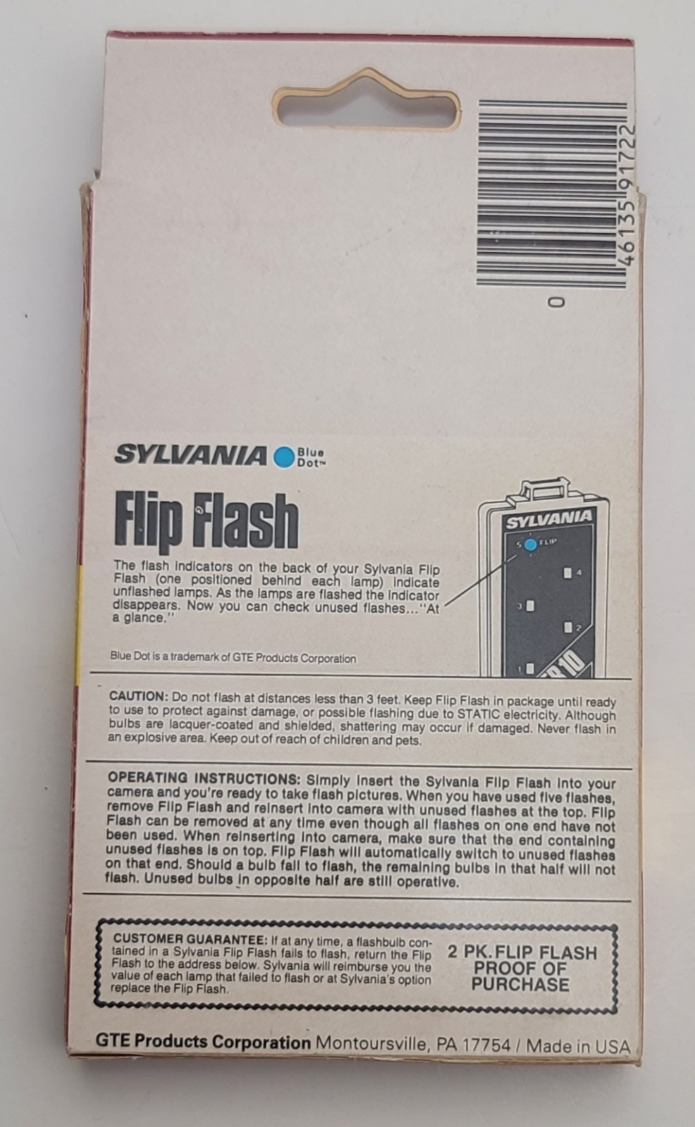 Vintage 1980’s Unused Sylvania GTE Blue Dot Flip Flash Super 10 Two Pack FREE SH