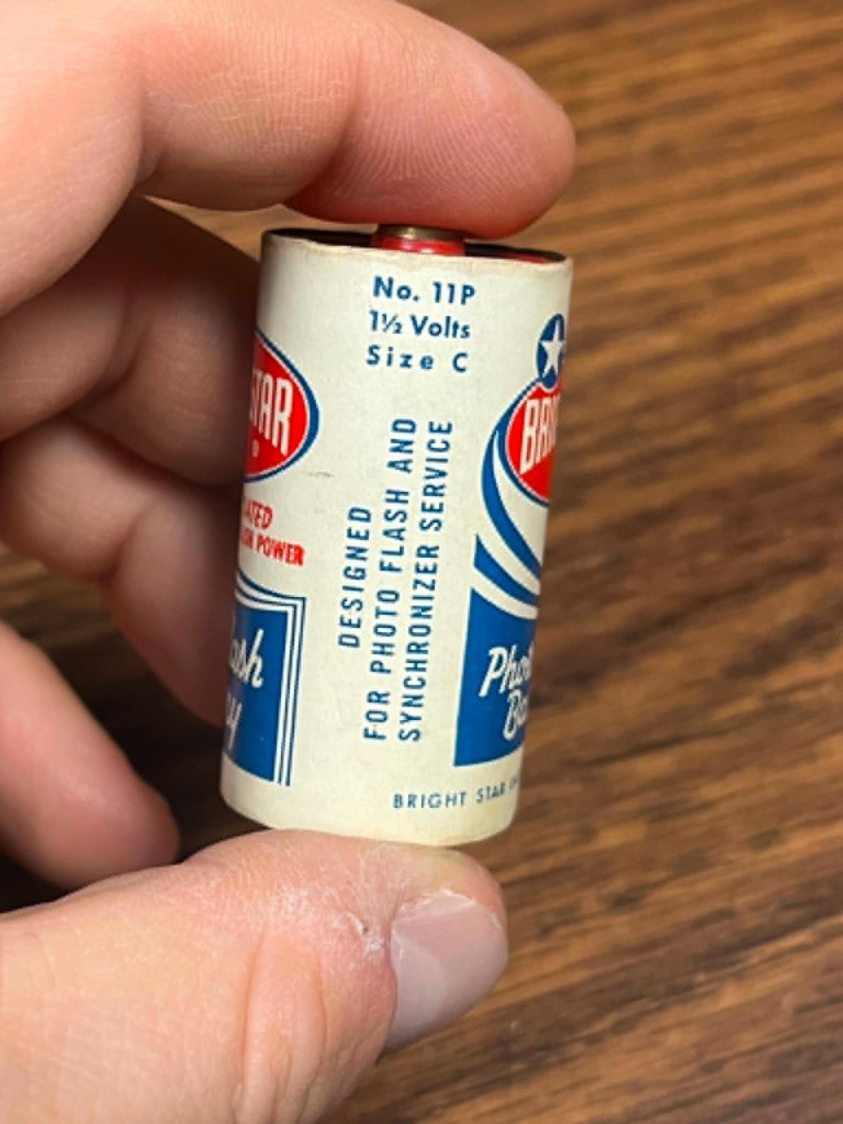 Vintage Bright Star Photo Flash C Cell Battery Freshness Dated 10-59