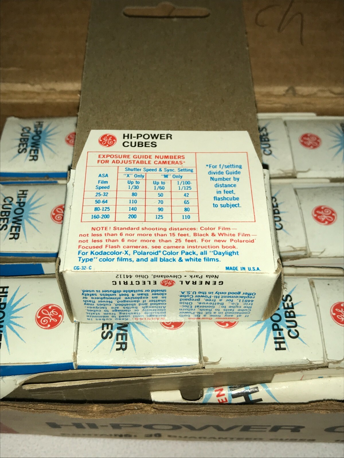 Vintage New Old Stock 18 Boxes GE HI-Power Flash Cubes Polaroid 144 Flashes
