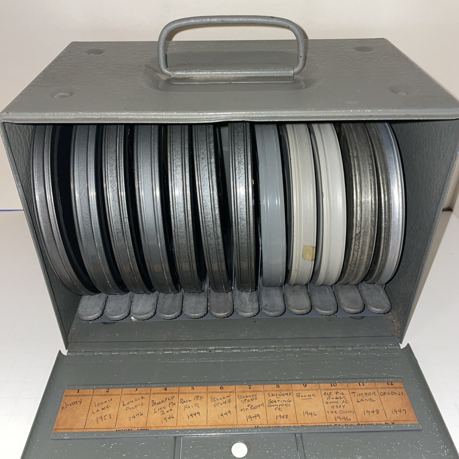 Brumberger Metal Case For 12 Reels – 5″ & 6″ Reel Canisters Included – No Reels
