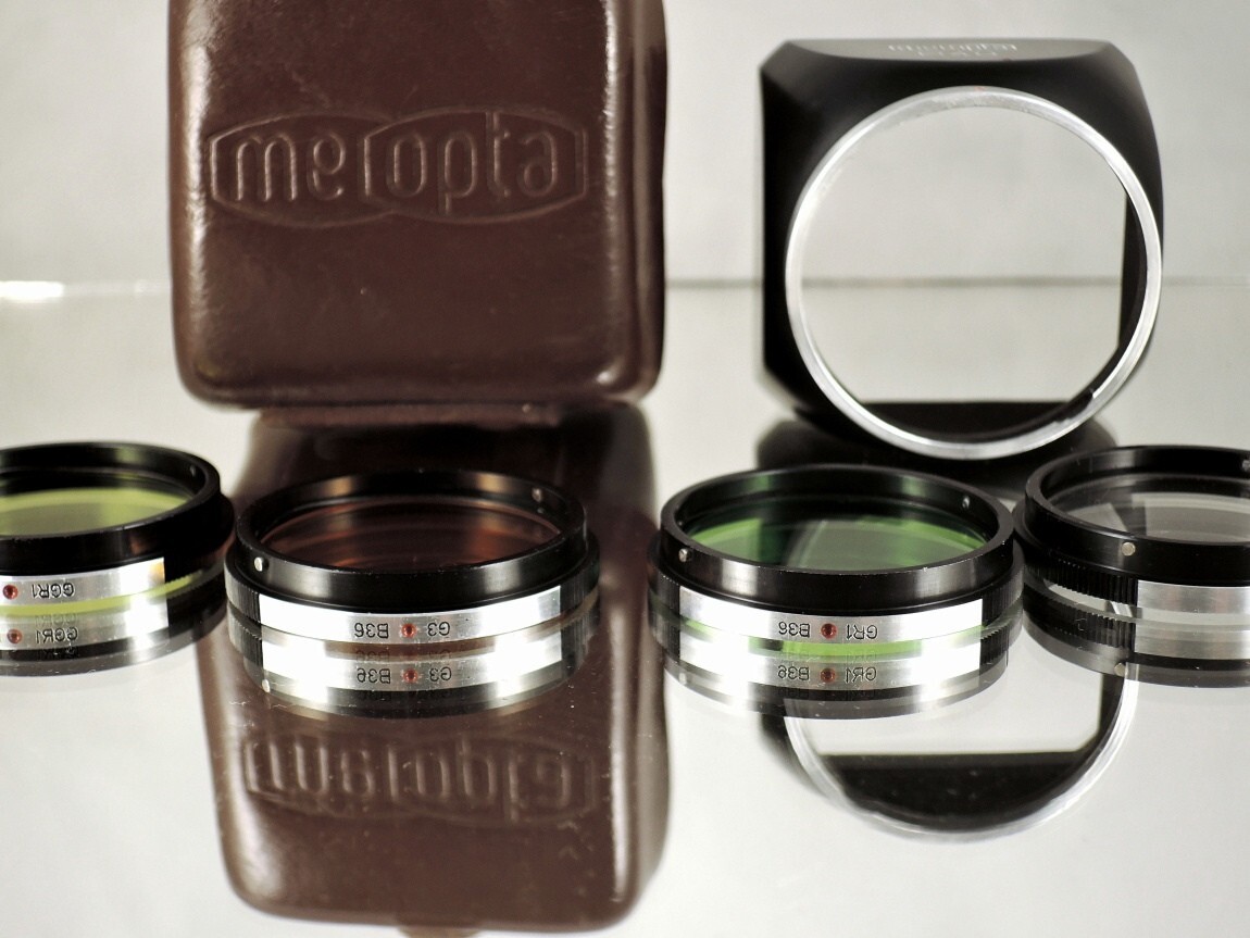 Flexaret MEOPTA RARE set Shade Hood B40 & Filters B36 Czechoslovakia Genuine