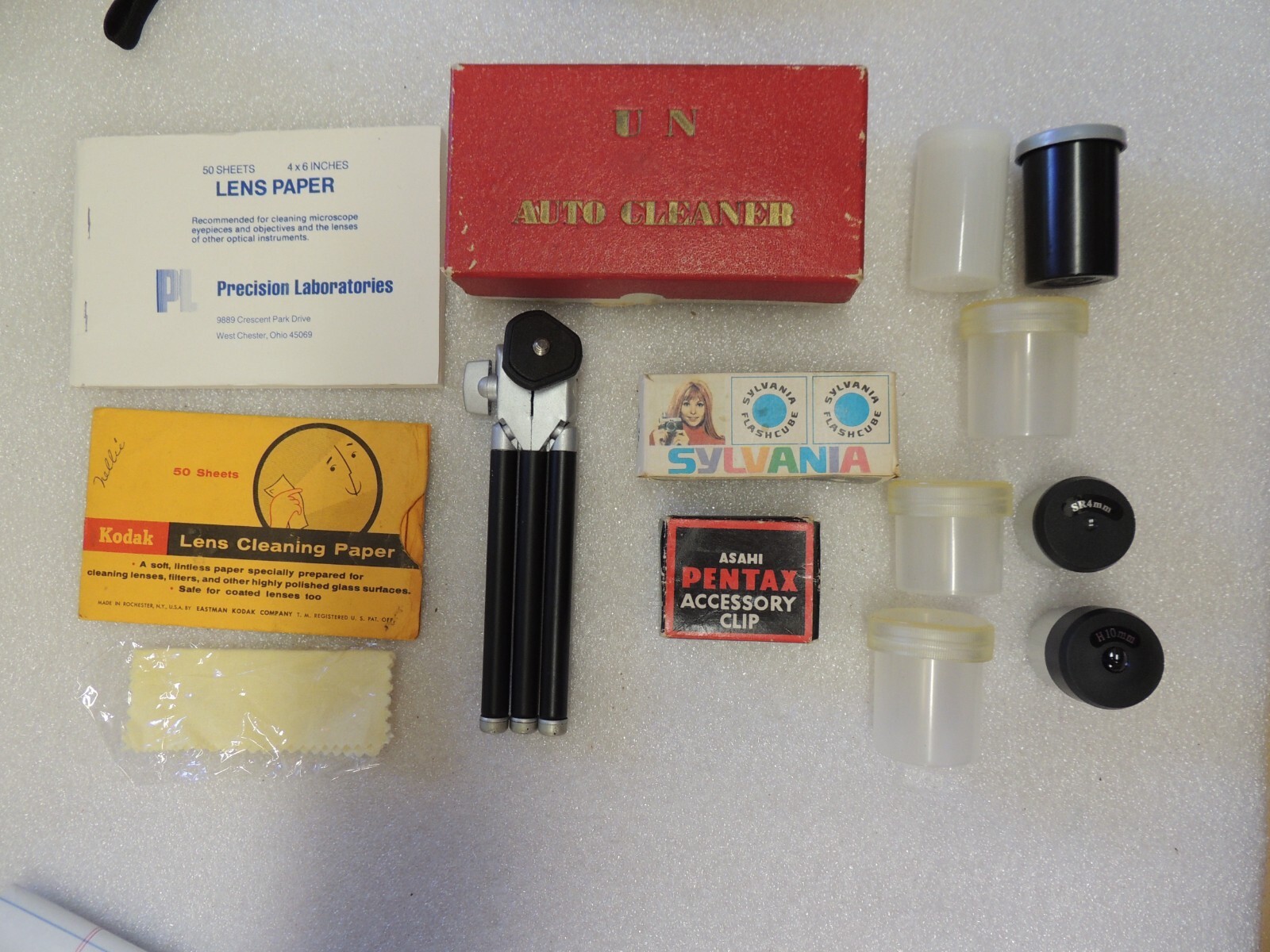 lot vintage photography supplies U N Auto Cleaner Lens papers film tubes filters