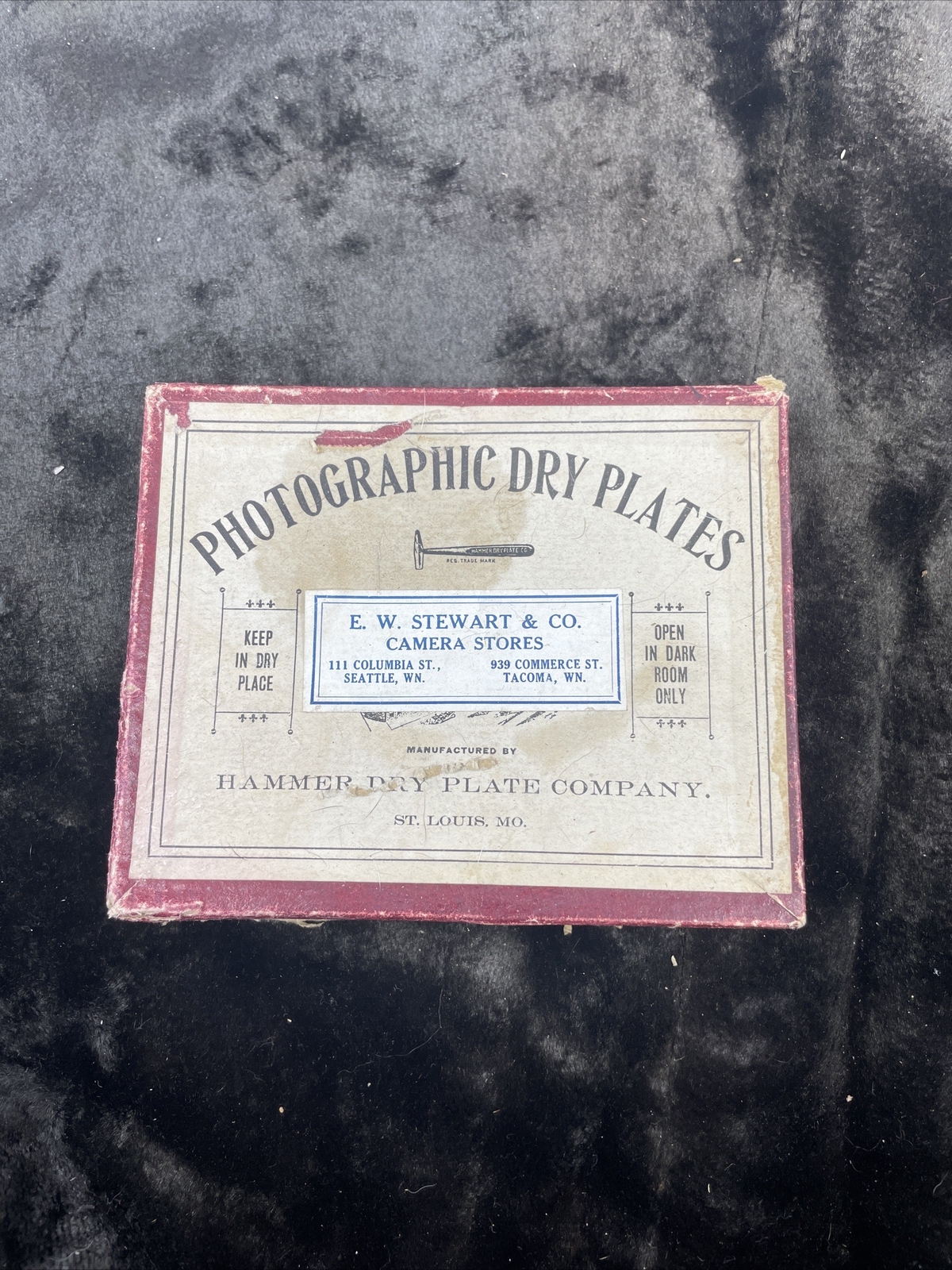 Antique HAMMER DRY PLATE CO. Photographic Plates / Tacoma Seattle Camera Store