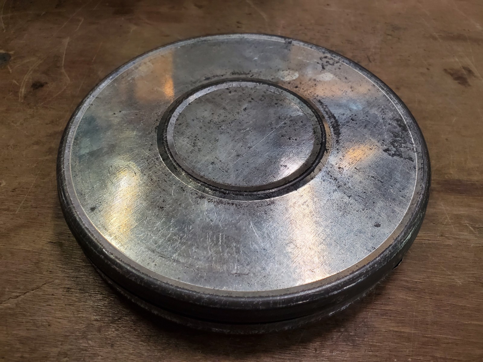 Vintage 7 inch Goldberg Brothers 16mm Metal Film Reel in Canister, Denver Col