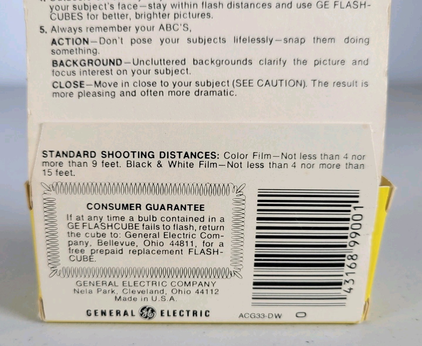 Vintage GE Flashcubes Set Of 3 Cubes in Original Box New Old Stock