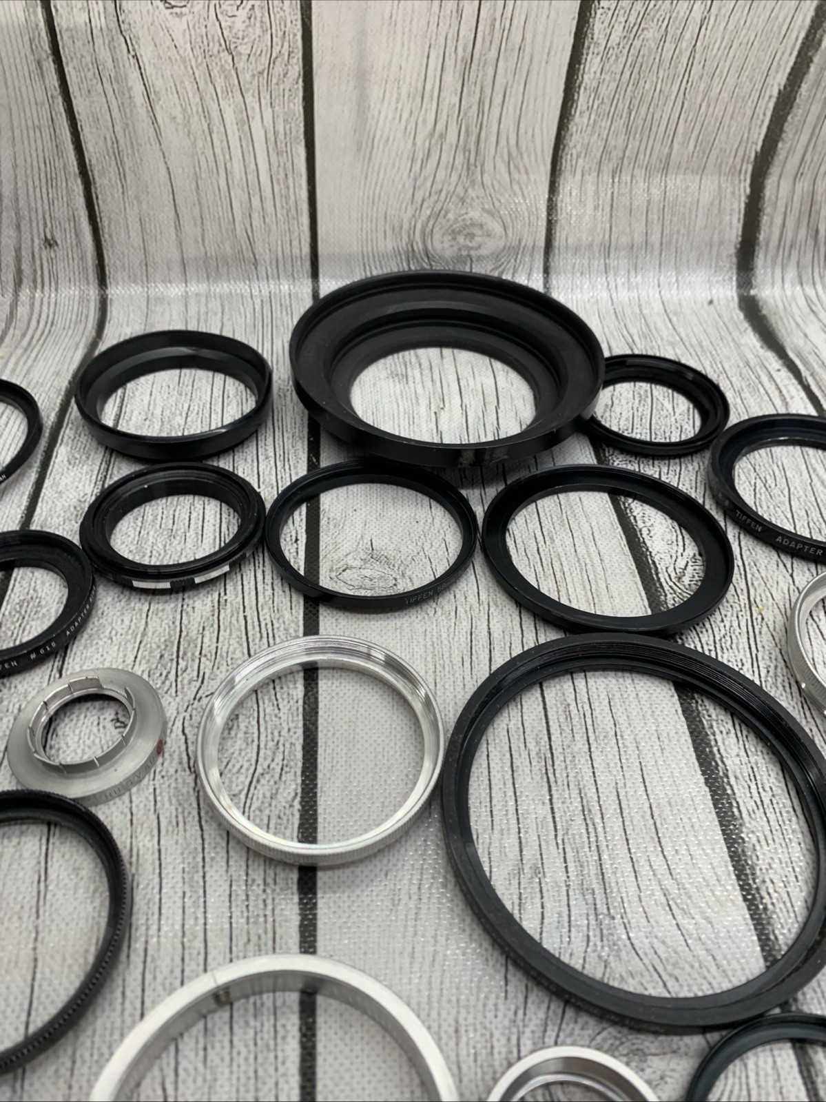 Vintage lot Camera Parts Hoods Caps Lens Adapters 36 pieces