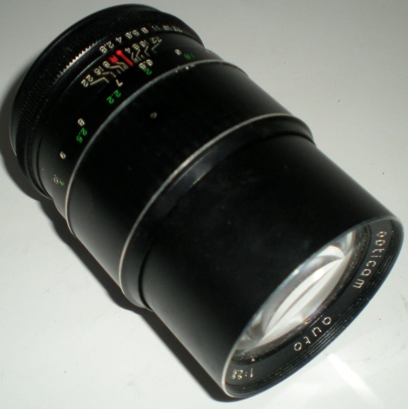 CAMERA LENS OPTICOM AUTO 1:2.8 F=135MM THREADED MOUNT TELEPHOTO ZOOM