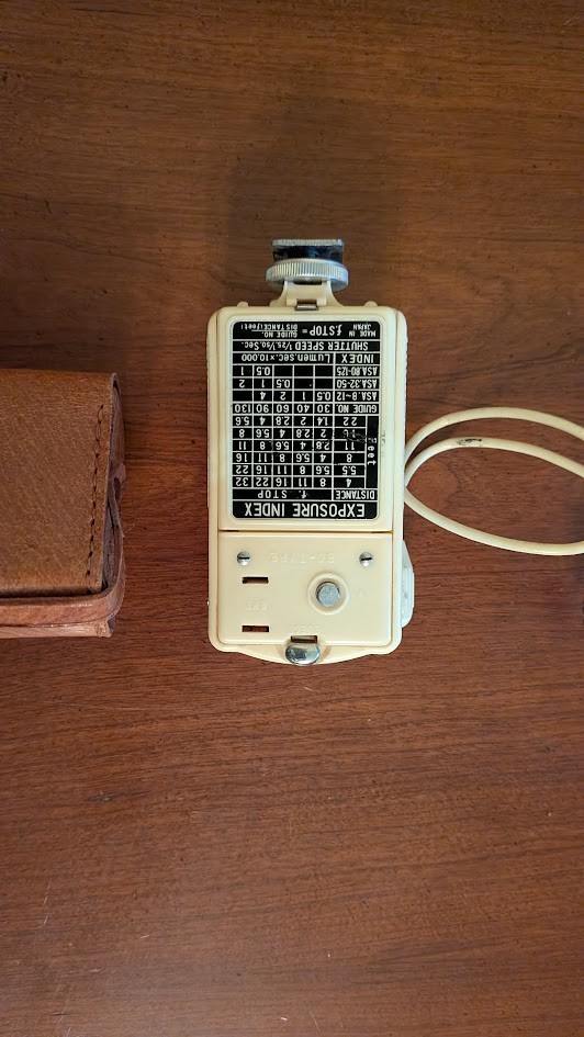 Vintage Alpex Camera Flash With Leather Case