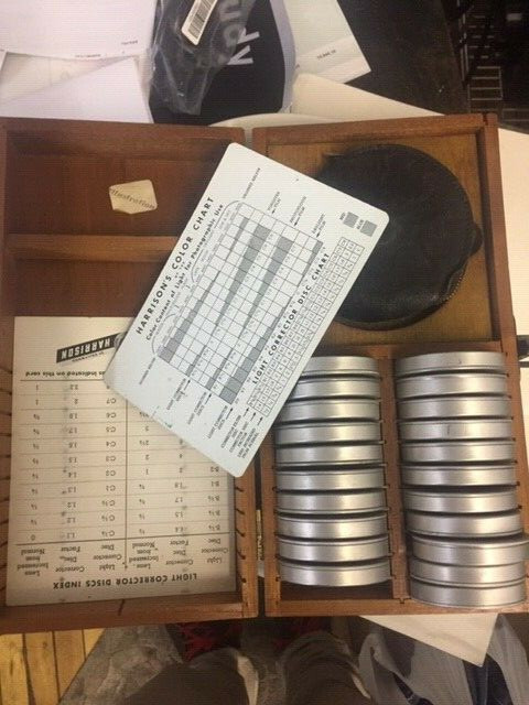 Vintage Harrison Color Meter Model 50D with Duraline Filters and Wood Case