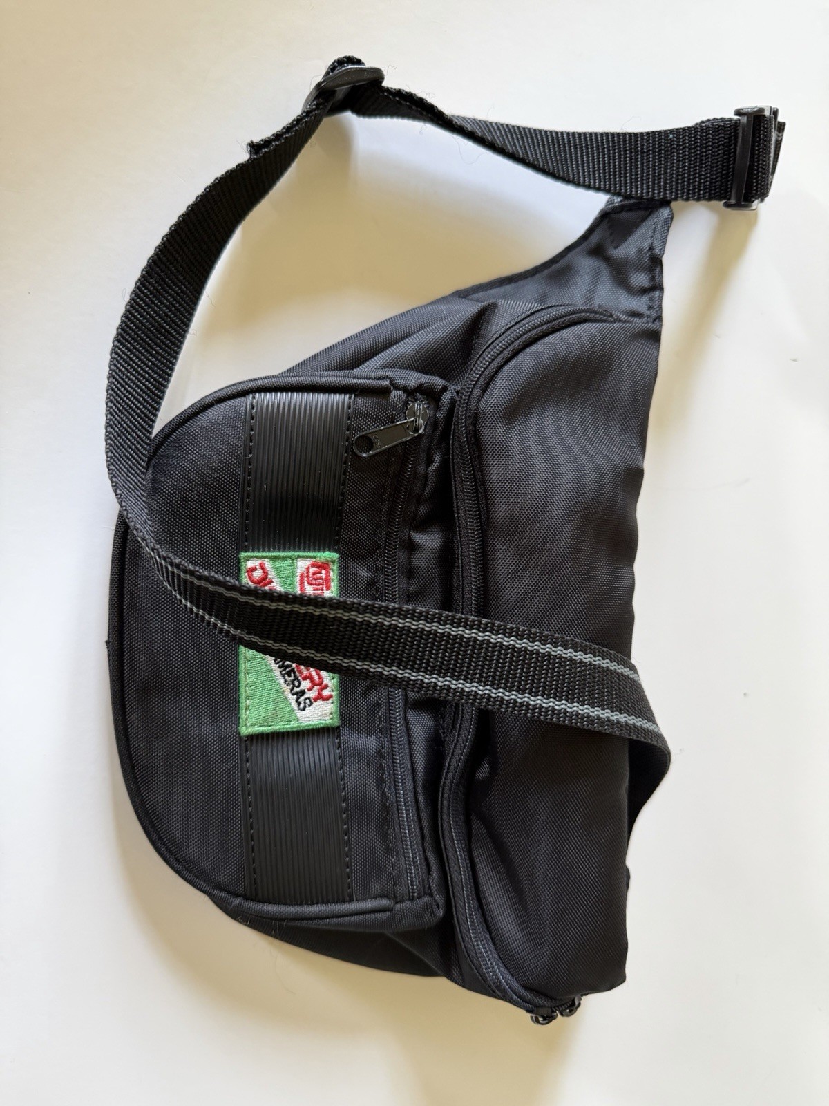 Vintage 1990s Fuji Film Discovery Cameras Photography Black Fanny Pack Waist Bag