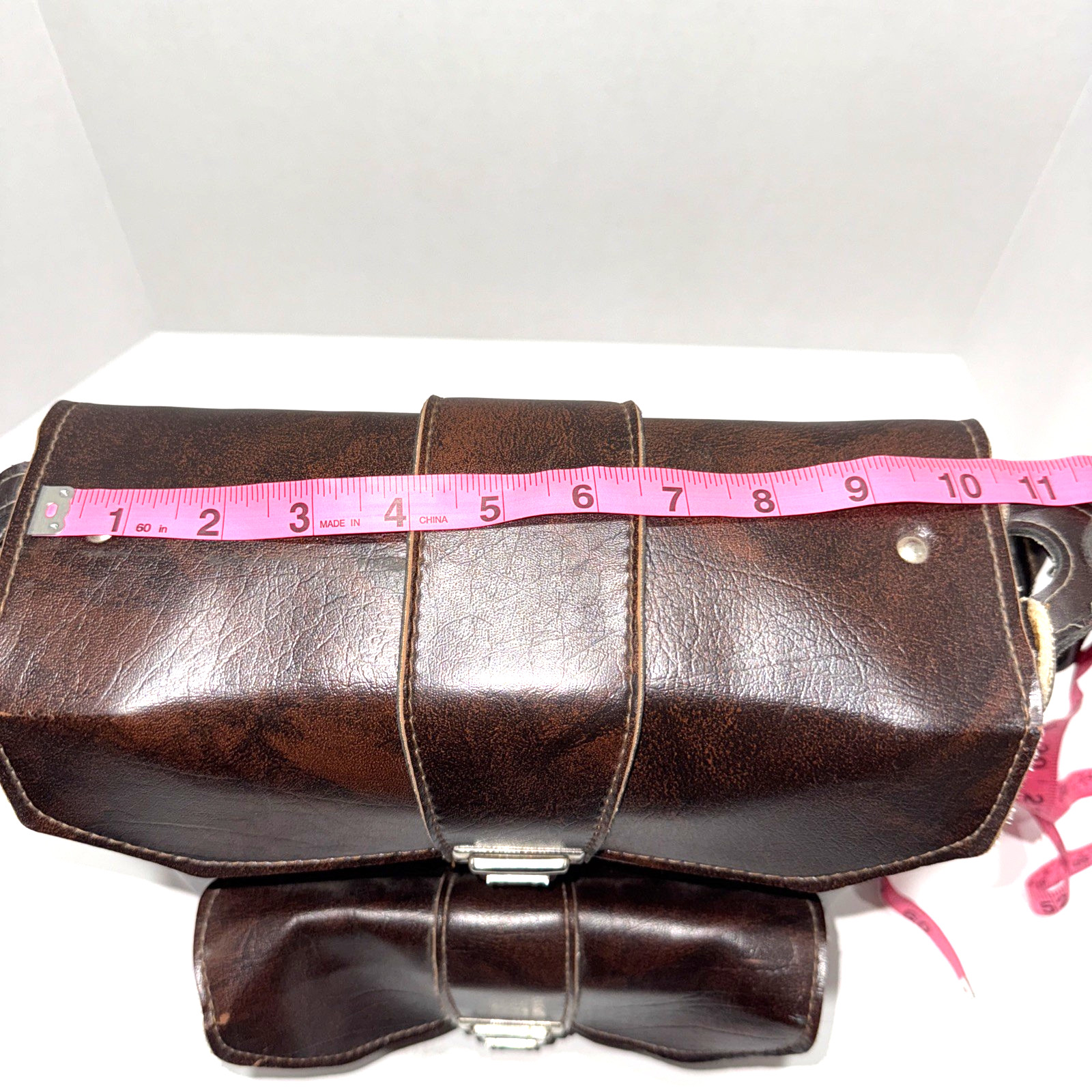 Vintage Camera/Camcorder Case, Hard Leather Two Locking Pockets With Two Keys