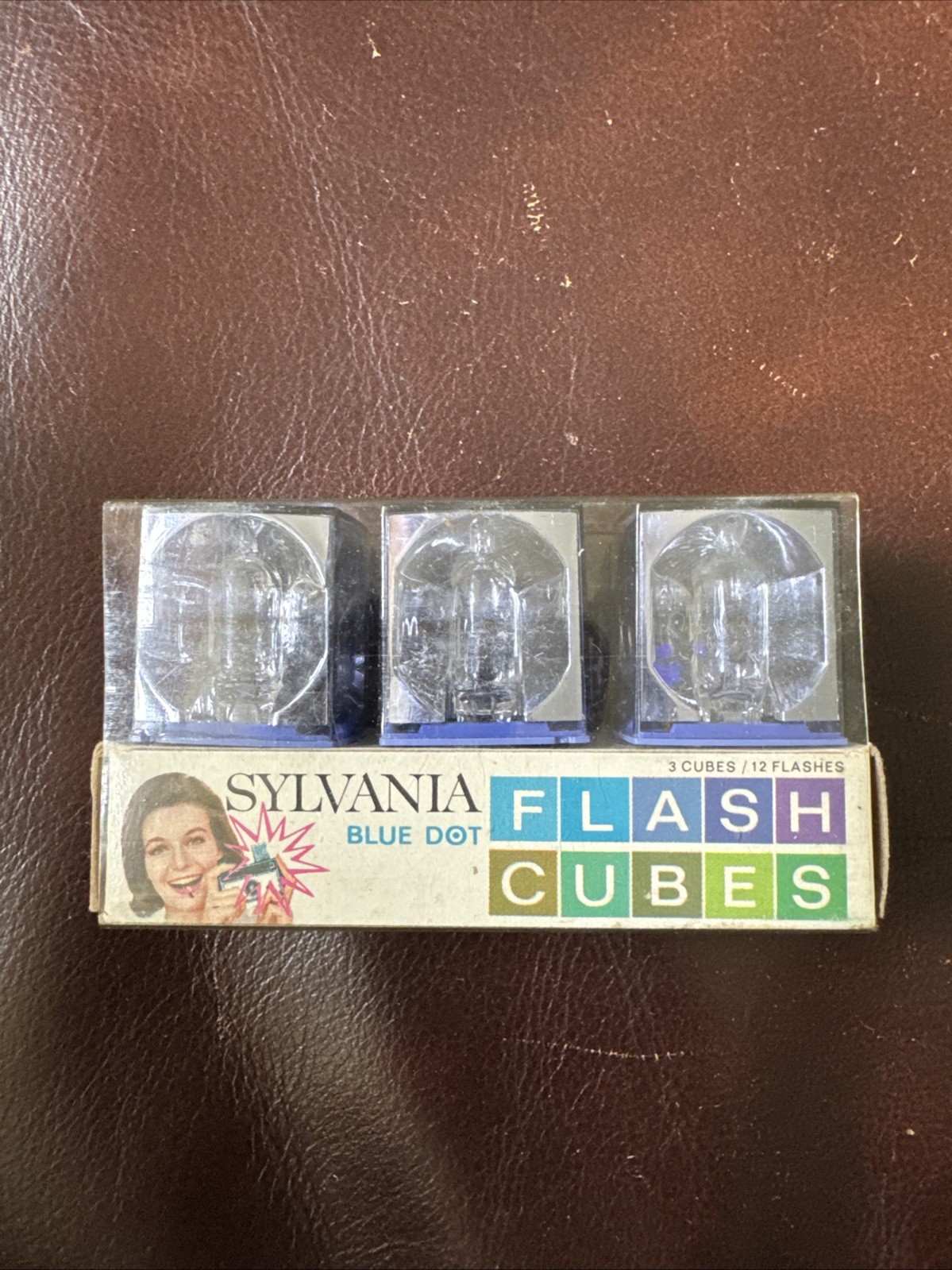 Vintage 1970’s Sylvania Blue Dot Flash Cubes 3 Bulbs in Pack Unused
