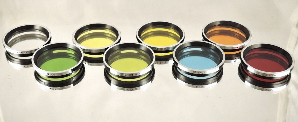 RARE set of eight filters B36 for Flexaret MEOPTA Czechoslovakia genuine MINT