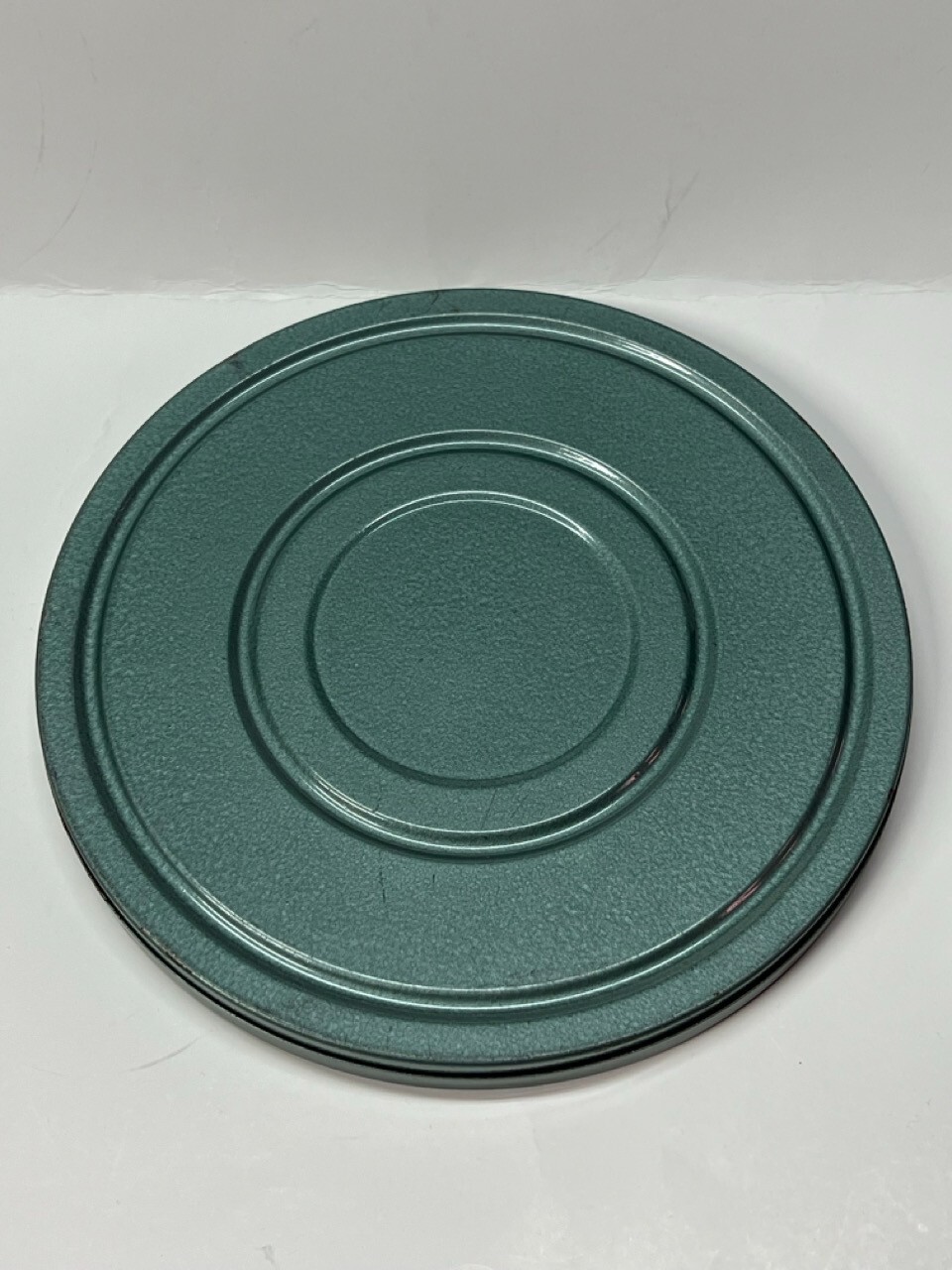 Vintage Metal Green Super 8 Movie Reel & Case Empty Movie Props Decor