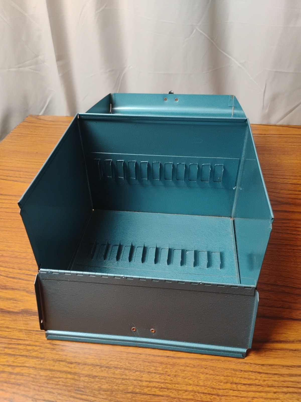 8mm Film Reel Cannister Metal Storage Case 12 Slot Vintage Blue Good Condition