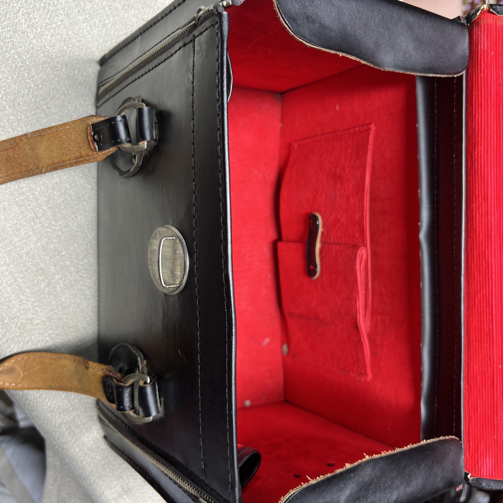 VINTAGE KALI-BAG BLACK LEATHER LARGE CAMERA BAG KALIMAR IN JAPAN