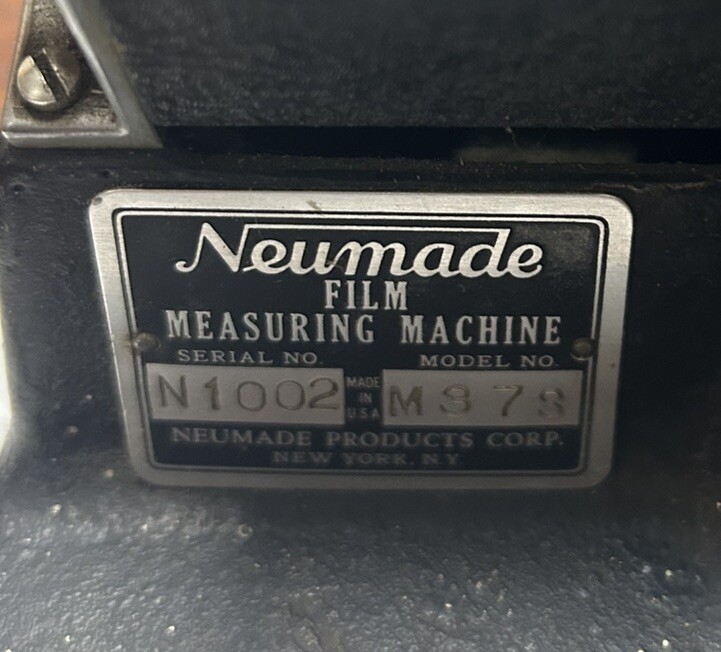 Neumade Film Measuring Machine M37S 16mm With Metal Base. Rare Vintage