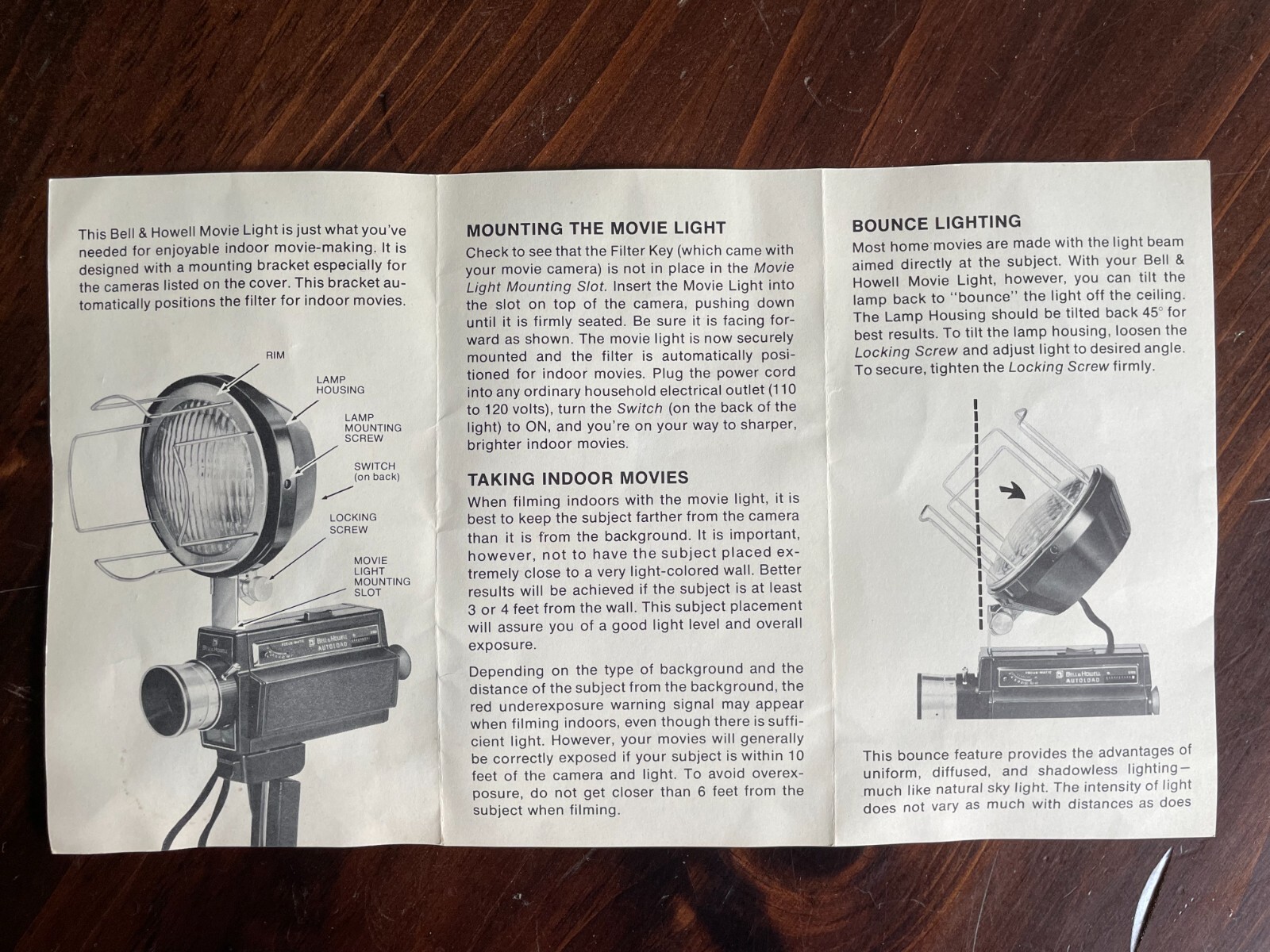 Vintage Bell And Howell Movie Camera Light #46483 — 250W 120V — TESTED, WORKS