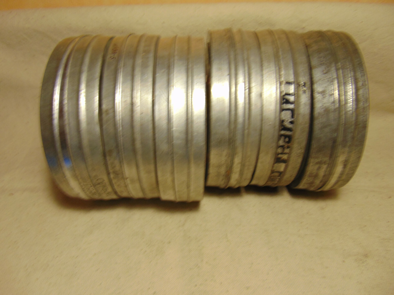 7pc empty 16mm Metal film DOUBLE can 7″ 400ft movie reel storage tin canister 18