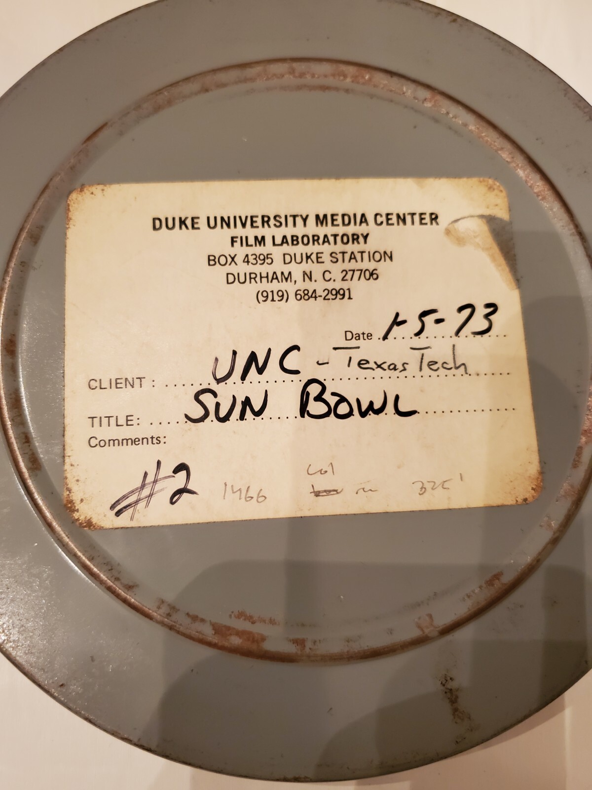 5 Vintage 7″ Metal 8mm Game Film Canisters 1973 UNC Tar Heels Football Carolina