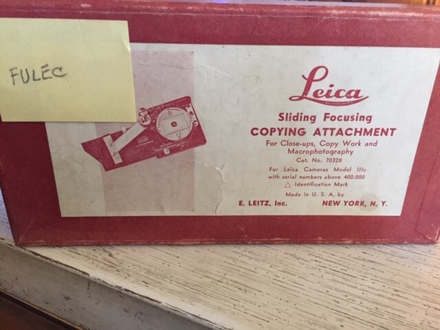 LEICA SLIDING FOCUSING COPYING ATTACHMENT FOR LEICA CAMERAS