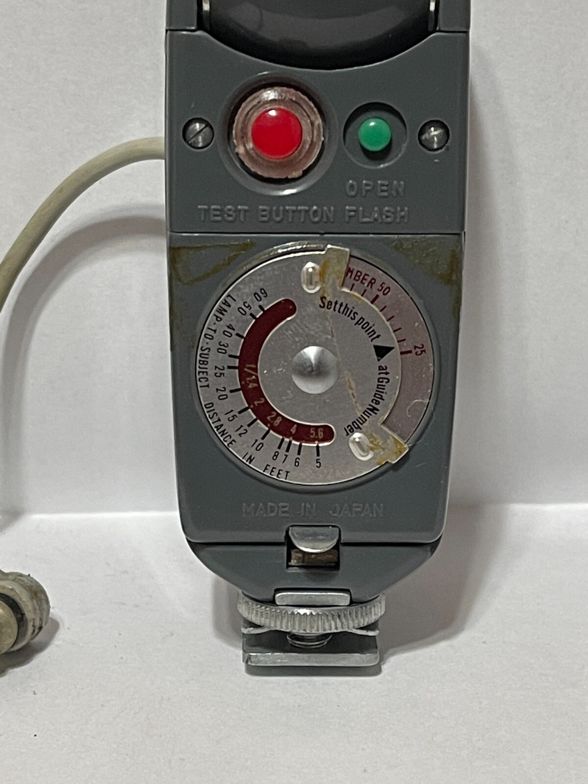 Vintage Honeywell Tilt-A-Mite Camera Flash Unit Collapsible Fan Japan 1950s