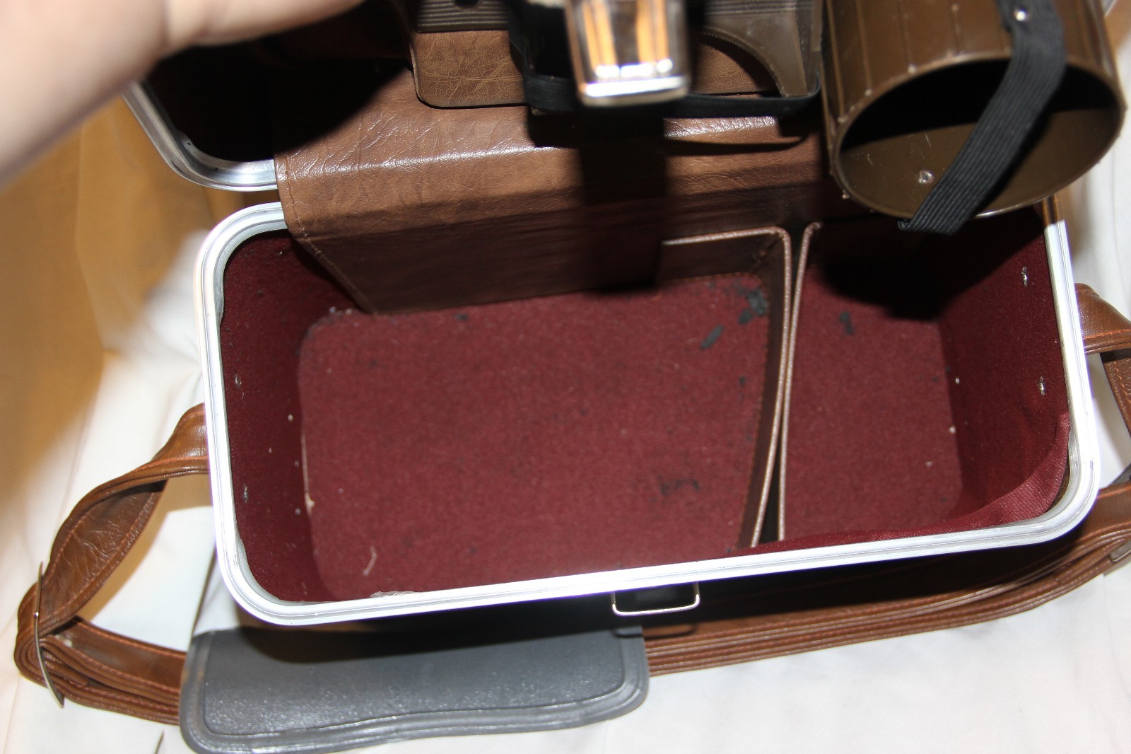 Vintage Hard Brown Camera Case With Shoulder Strap