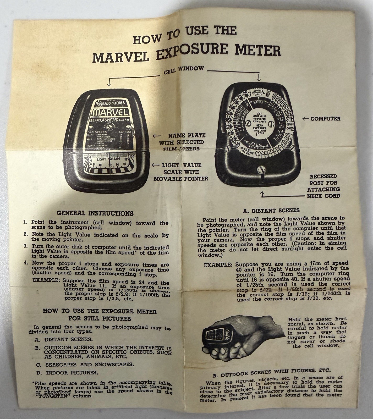 Vintage GM Laboratories MARVEL LIGHT EXPOSURE METER sold at Sears Roebuck And Co