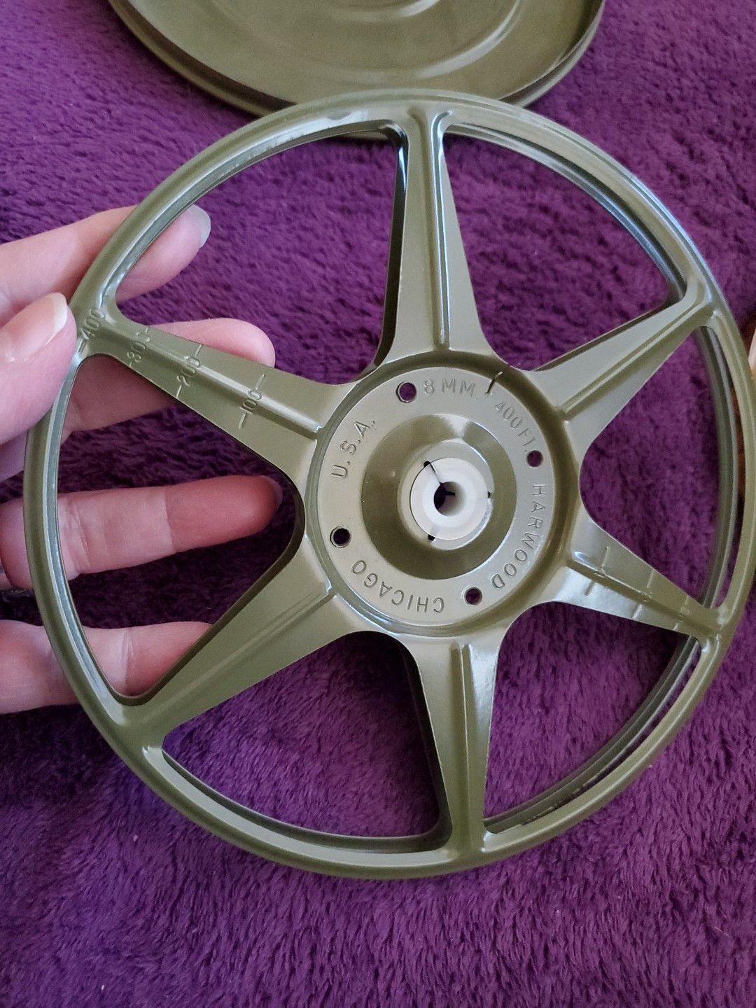 KMart Focal Film Reel and Tin Metal 8MM-400ft- Wood Grain Look Cover USA