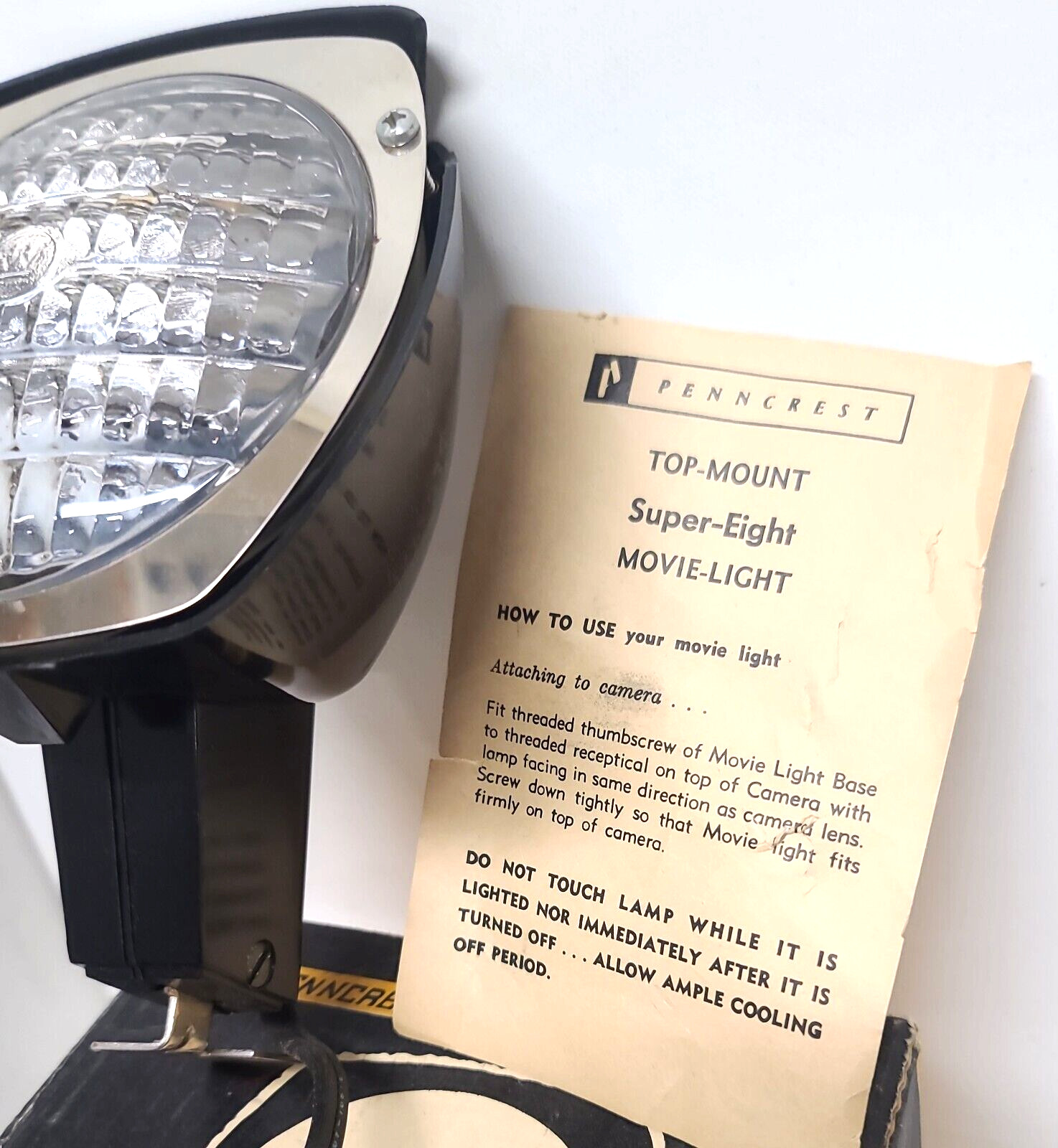 Penncrest Super 8 Sealed Beam Movie Light Photography Working Condition Prop Lit
